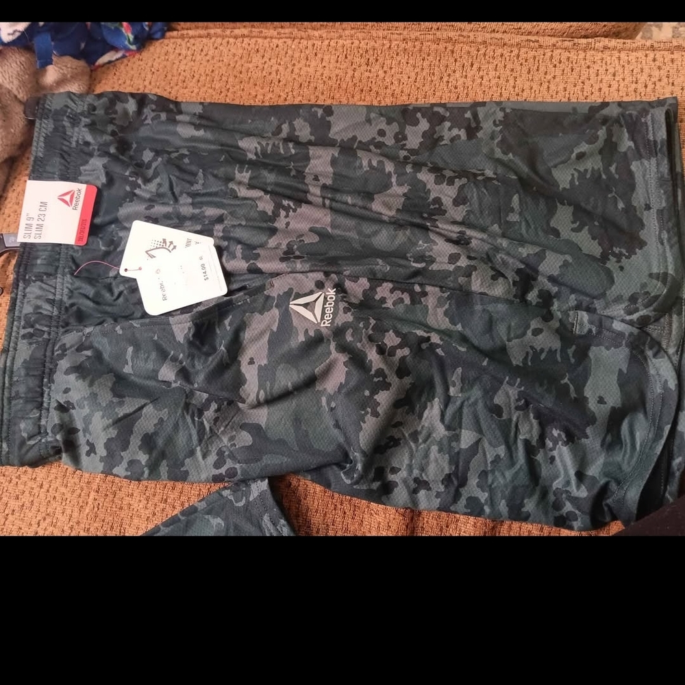 Reebok Green Camouflage Shorts